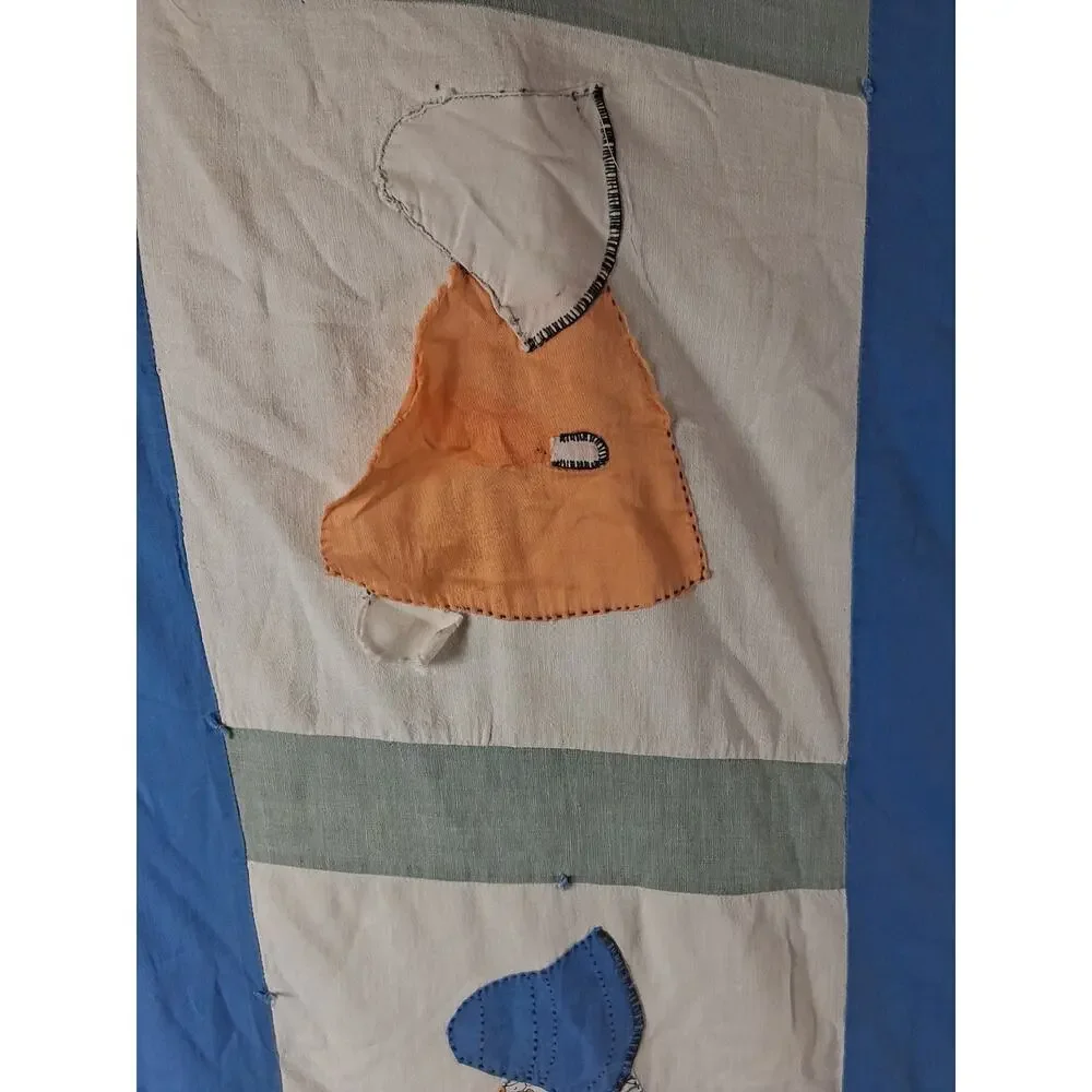 Sunbonnet Sue Handmade Vintage Quilt Colorful 68 × 78 Farmhouse Cottagecore